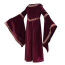 Medieval Renaissance Princess Cosplay Hooded Robe Bell Sleeve Dress - AwwwCos
