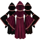 Medieval Renaissance Princess Cosplay Hooded Robe Bell Sleeve Dress - AwwwCos