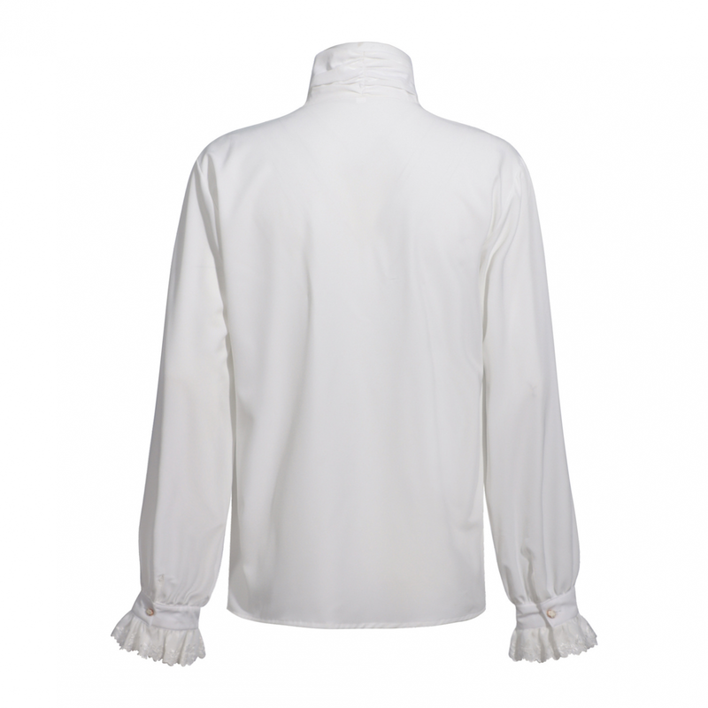 Medieval Renaissance Ruffled Shirt Victorian Steampunk Lace Top