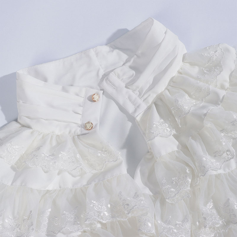 Medieval Renaissance Ruffled Shirt Victorian Steampunk Lace Top