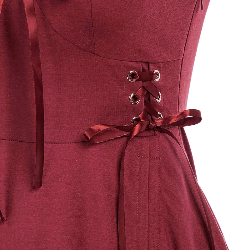 Medieval Renaissance Steampunk Court Sleeveless Drawstring Dress