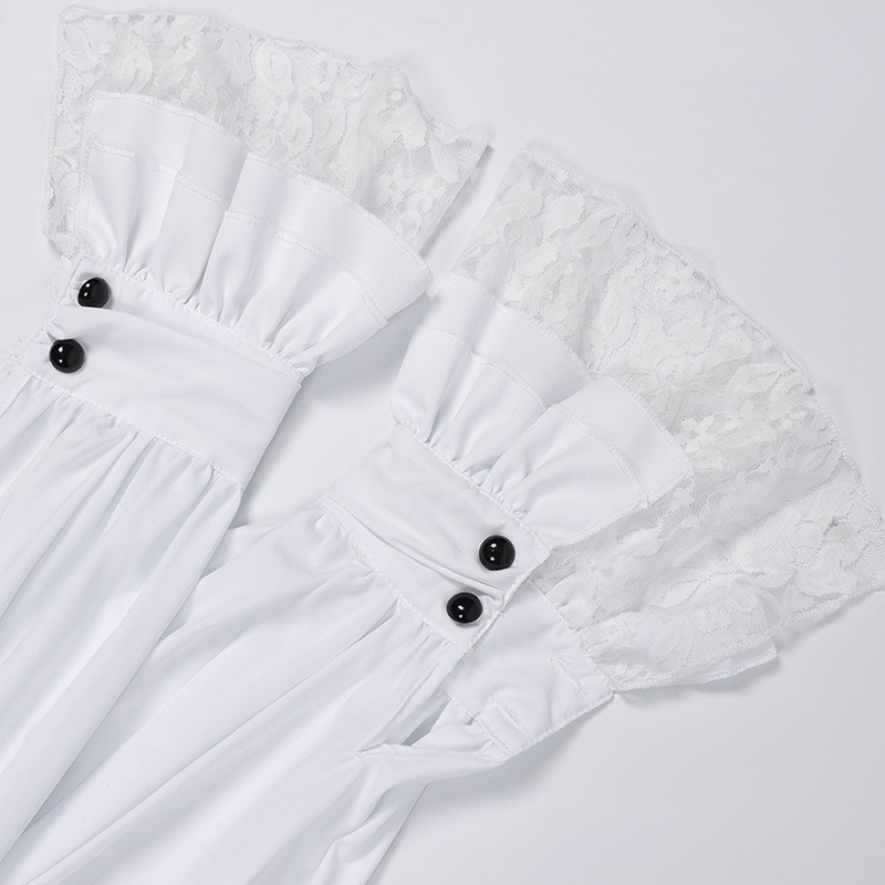 Medieval Renaissance Victorian Classical Court Gothic Shirt with Lace Ruffles - AwwwCos