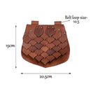 Medieval Viking Belt Pouch Faux Leather Fish Scale Waist Bag - AwwwCos