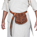 Medieval Viking Belt Pouch Faux Leather Fish Scale Waist Bag - AwwwCos