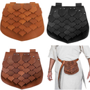Medieval Viking Belt Pouch Faux Leather Fish Scale Waist Bag - AwwwCos