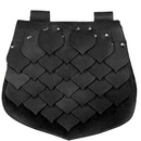 Medieval Viking Belt Pouch Faux Leather Fish Scale Waist Bag - AwwwCos