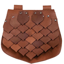 Medieval Viking Belt Pouch Faux Leather Fish Scale Waist Bag - AwwwCos
