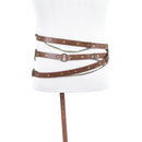 Medieval Viking Cosplay Prop Rivet Metal Chain Decoration Faux Leather Belt - AwwwCos