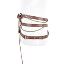 Medieval Viking Cosplay Prop Rivet Metal Chain Decoration Faux Leather Belt - AwwwCos