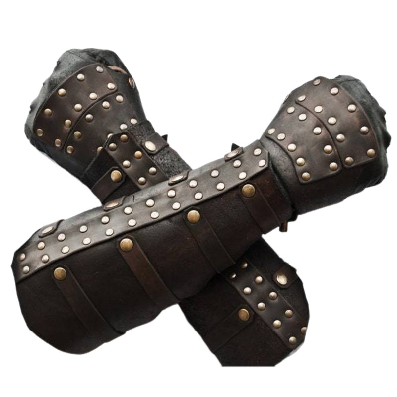 Medieval Viking Faux Leather Bracer Rivet Arm Guards Wristband