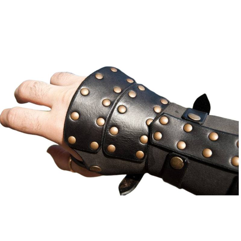 Medieval Viking Faux Leather Bracer Rivet Arm Guards Wristband