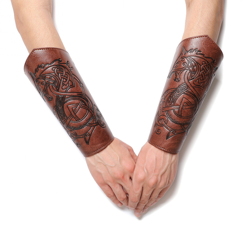 Medieval Vintage Embossed Wristband Knight Armband Cosplay Accessories - AwwwCos