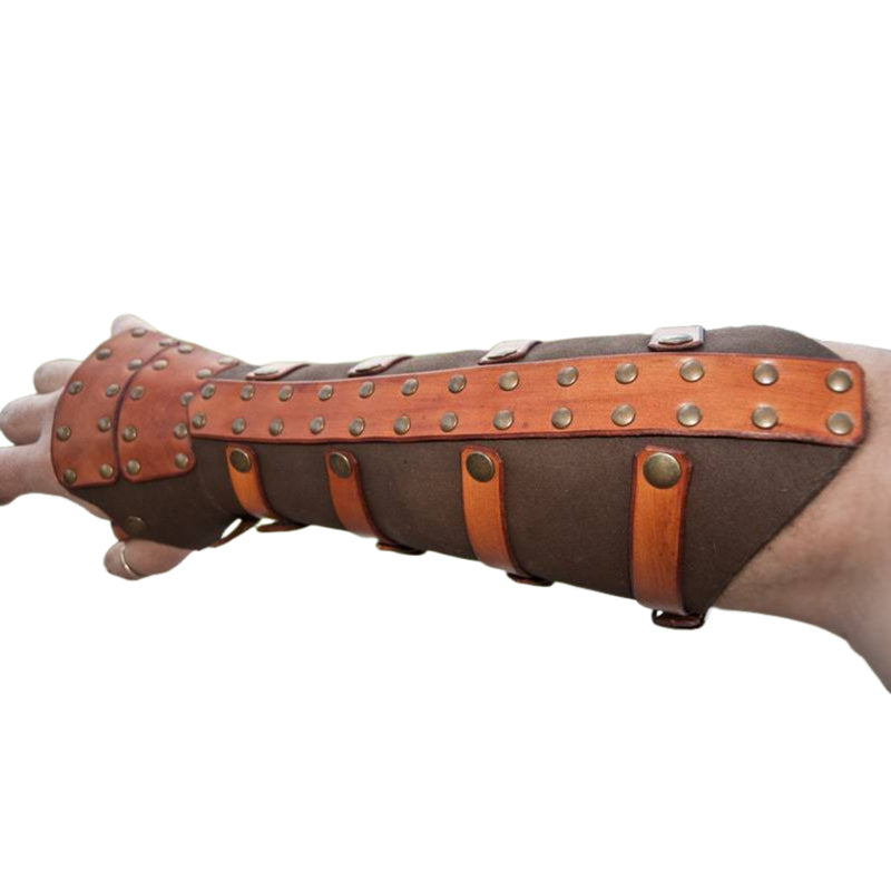 Medieval Viking Faux Leather Bracer Rivet Arm Guards Wristband