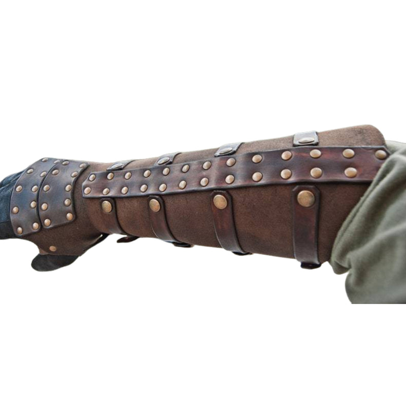 Medieval Viking Faux Leather Bracer Rivet Arm Guards Wristband