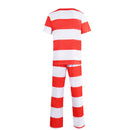 Men Adult Striped Prisoner Cosplay Costume Shirt Pants Jail Uniform - AwwwCos