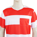 Men Adult Striped Prisoner Cosplay Costume Shirt Pants Jail Uniform - AwwwCos