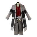 Men Anime Gachiakuta Enjin Cosplay Costume Grey Coat Red Top Loose Pants