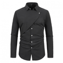 Men Business One Breasted Slim Fit Top Classic Cruise Collared Shirt for Prom - AwwwCos