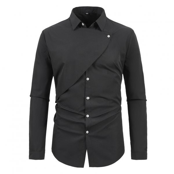 Men Business One Breasted Slim Fit Top Classic Cruise Collared Shirt for Prom - AwwwCos