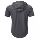 Men Button-Down Hoodies Muscle Shirts Casual Loose Fit Workout Running Tops