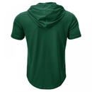 Men Button-Down Hoodies Muscle Shirts Casual Loose Fit Workout Running Tops