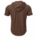 Men Button-Down Hoodies Muscle Shirts Casual Loose Fit Workout Running Tops