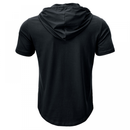 Men Button-Down Hoodies Muscle Shirts Casual Loose Fit Workout Running Tops