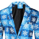 Men Christmas Tree Snowman Printed One Button Xmas Jacket Pants - AwwwCos