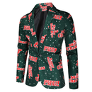 Men Christmas Tree Snowman Printed One Button Coat Xmas Jacket - AwwwCos