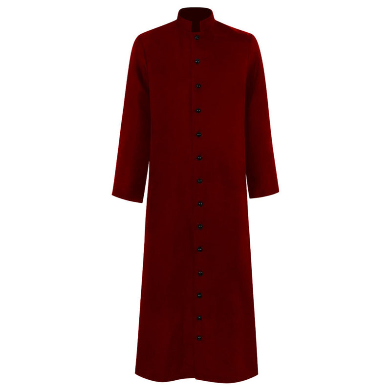 Men Church Robe Choir Minister Clergy Pulpit Liturgical Single Breasted Coat - AwwwCos