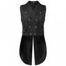 Men Court Waistcoat Gothic Double Breasted Jacquard Brocade Vest