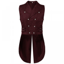 Men Court Waistcoat Gothic Double Breasted Jacquard Brocade Vest