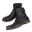 Men Cowboy Cosplay Shoes Solid Color Casual Buckle Side Zipper Low Heel Boots - AwwwCos