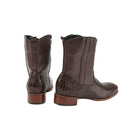 Men Cowboy Flat Heel Crocodile Pattern Shoes Mid Calf Square Toe Boots - AwwwCos