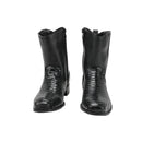 Men Cowboy Flat Heel Crocodile Pattern Shoes Mid Calf Square Toe Boots - AwwwCos