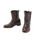 Men Cowboy Flat Heel Crocodile Pattern Shoes Mid Calf Square Toe Boots - AwwwCos