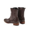 Men Cowboy Flat Heel Crocodile Pattern Shoes Mid Calf Square Toe Boots - AwwwCos