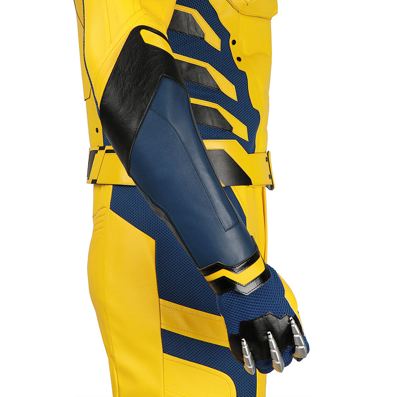 Men Deadpool 3 Wolverine Bodysuit Heroes Cosplay Costume Yellow Jumpsuit - AwwwCos