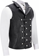 Men Faux Leather Cowboy Motorcycle Riding Club Outdoor Biker Vest - AwwwCos