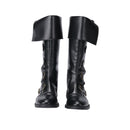 Men Faux Leather Medieval Boots Viking Pirate Cosplay Shoes - AwwwCos