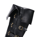 Men Faux Leather Medieval Boots Viking Pirate Cosplay Shoes - AwwwCos