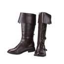 Men Faux Leather Medieval Boots Viking Pirate Cosplay Shoes - AwwwCos