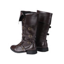 Men Faux Leather Medieval Boots Viking Pirate Cosplay Shoes - AwwwCos
