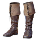 Men Faux Leather Pirate Western Cowboy Boots Medieval Knight Shoes - AwwwCos