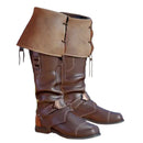 Men Faux Leather Pirate Western Cowboy Boots Medieval Knight Shoes - AwwwCos