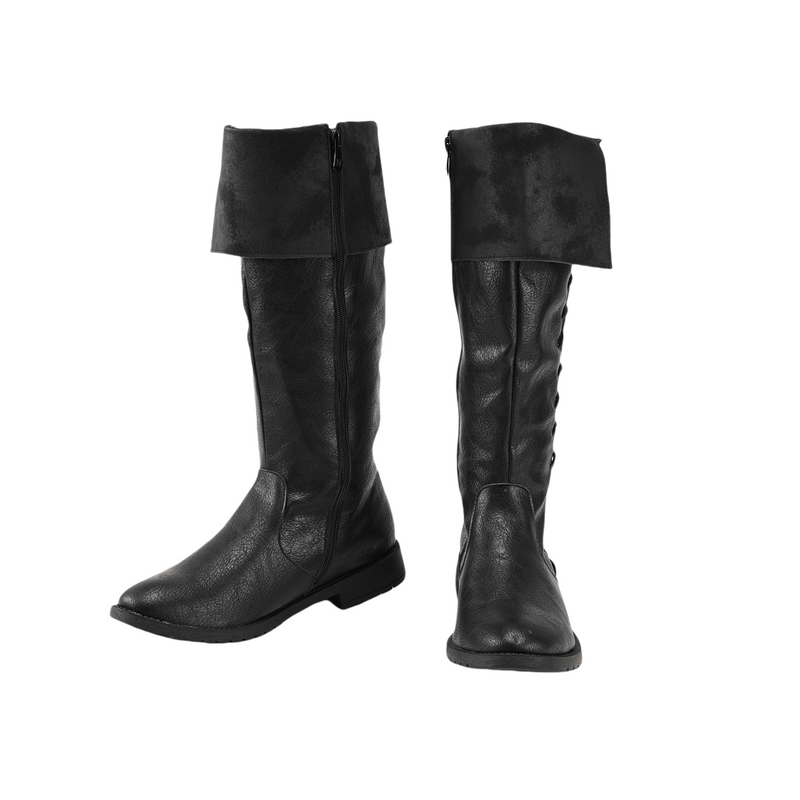 Men Faux Leather Retro Medieval Boots Nordic Viking Men Long Boots - AwwwCos