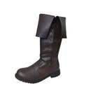 Men Faux Leather Retro Medieval Cosplay Shoes Viking Footwear Knee Length Boots - AwwwCos