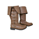 Men Faux Leather Retro Medieval Cosplay Shoes Viking Footwear Knee Length Boots - AwwwCos