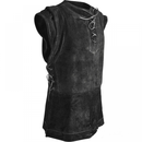 Men Faux Leather Sleeveless Outdoor Vest Hunting Lace Up Tank Top - AwwwCos