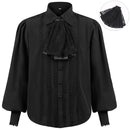 Men Gothic Pirate Vampire Prince Cosplay Costume Medieval Shirt Lace Bow Tie